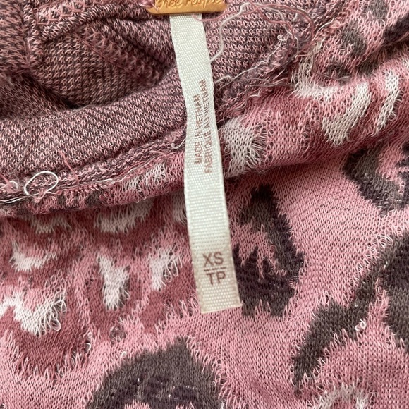 Free People Jacquard Women Top Smoked Pink Combo XS lagen look boho baggy Y2K - Picture 7 of 7